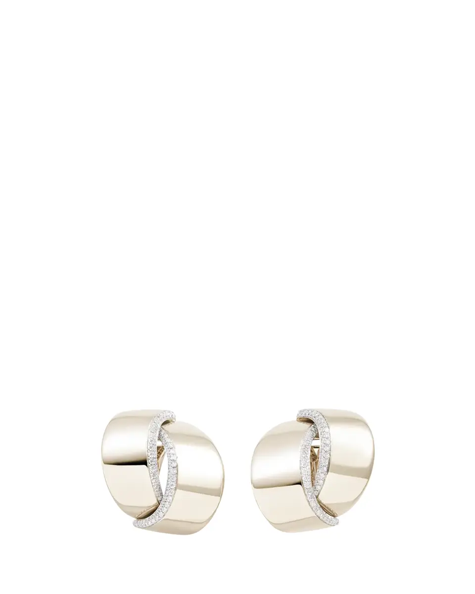 Vhernier 18K White Gold Diamond Abbraccio Clip-On Earrings | Thumbnail 2