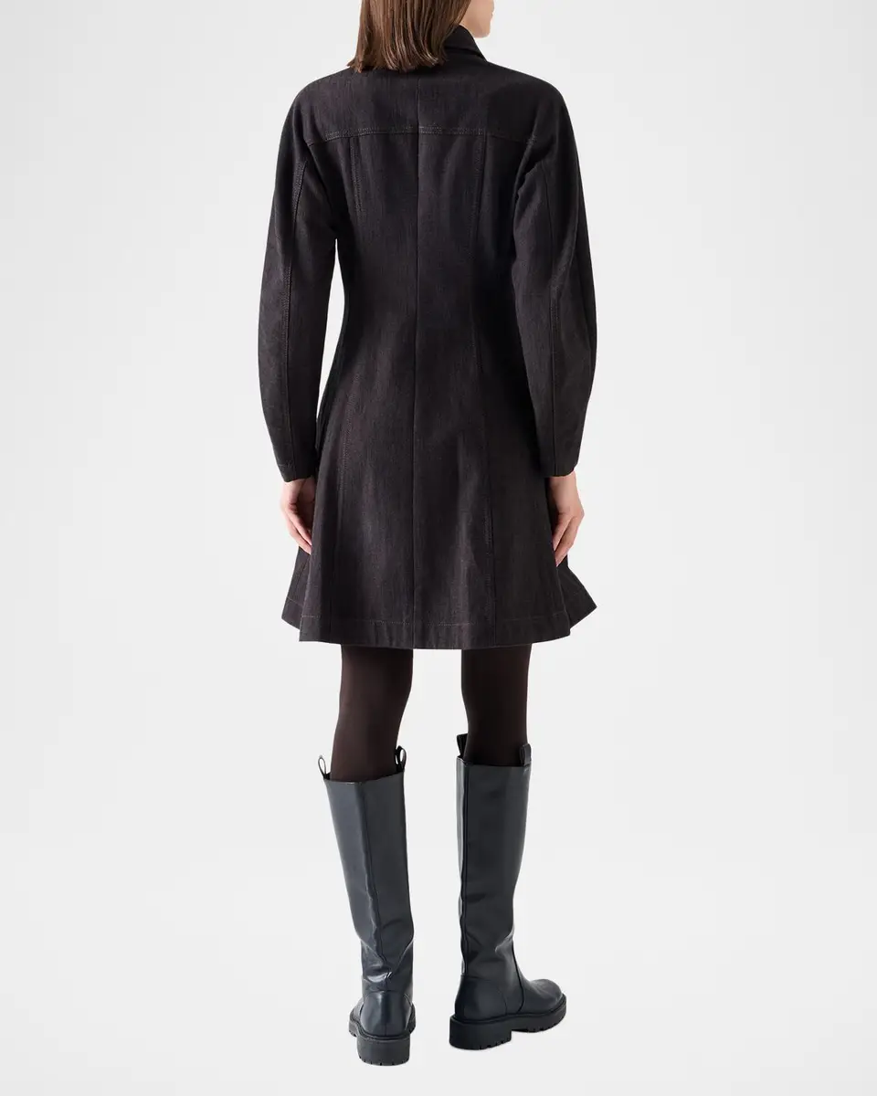 Akris punto Panel Winter Denim Shirtdress | Thumbnail 3 Akris punto Panel Winter Denim Shirtdress | Thumbnail 3