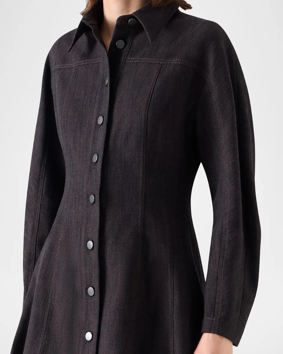 Akris punto Panel Winter Denim Shirtdress | Thumbnail 5 Akris punto Panel Winter Denim Shirtdress | Thumbnail 5
