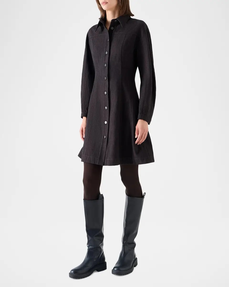 Akris punto Panel Winter Denim Shirtdress | Thumbnail 6 Akris punto Panel Winter Denim Shirtdress | Thumbnail 6