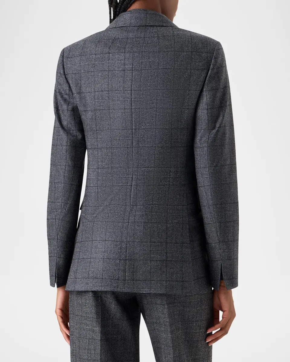 Akris Arie Prince of Whales Wool Flannel Single-Breasted Jacket | Thumbnail 2 Akris Arie Prince of Whales Wool Flannel Single-Breasted Jacket | Thumbnail 2