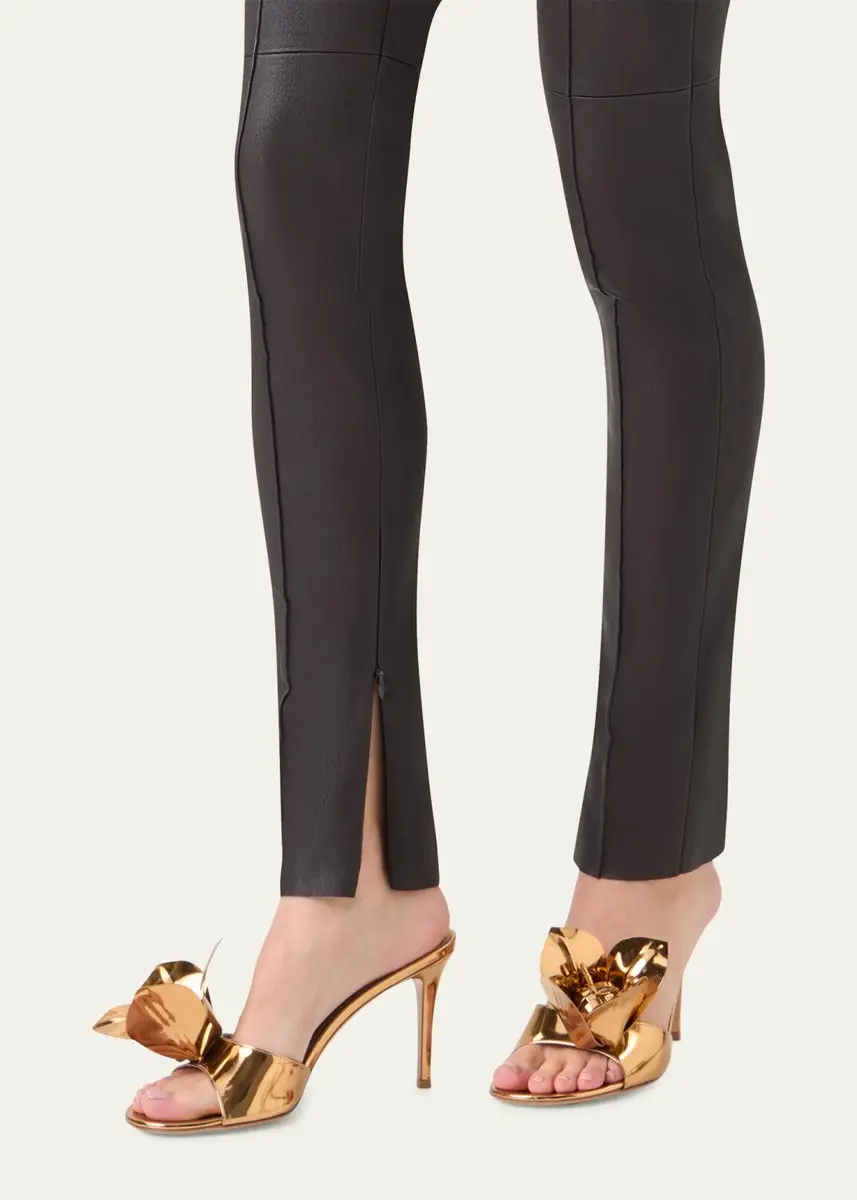 Akris Flame Leather Skinny-Leg Ankle Pants | Thumbnail 5