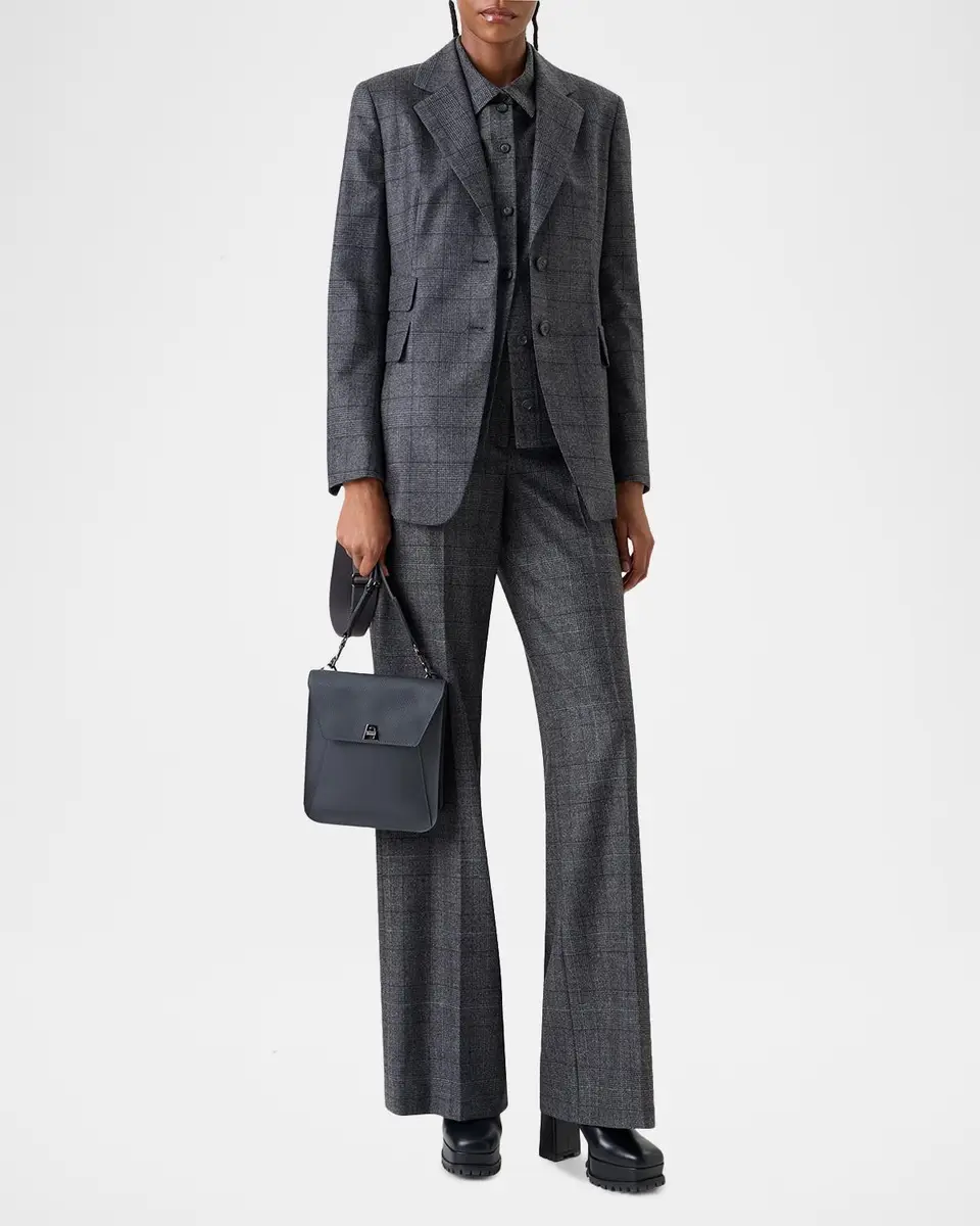 Akris Fior Prince of Whales Wool Flannel Wide-Leg Pants | Thumbnail 2 Akris Fior Prince of Whales Wool Flannel Wide-Leg Pants | Thumbnail 2