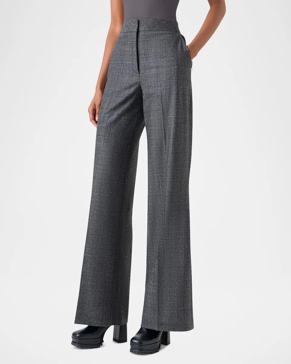 Akris Fior Prince of Whales Wool Flannel Wide-Leg Pants | Thumbnail 4 Akris Fior Prince of Whales Wool Flannel Wide-Leg Pants | Thumbnail 4