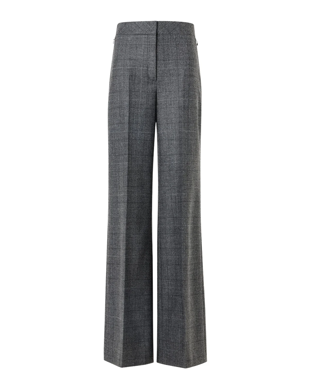 Fior Prince of Whales Wool Flannel Wide-Leg Pants