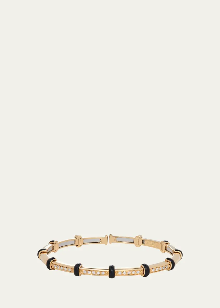 SIDNEY GARBER 18K Yellow Gold Black Enamel Carly Bracelet with Diamonds | Thumbnail 4 SIDNEY GARBER 18K Yellow Gold Black Enamel Carly Bracelet with Diamonds | Thumbnail 4