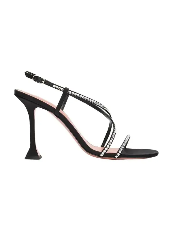 95mm Crystal Satin Strappy Sandals 95mm Crystal Satin Strappy Sandals