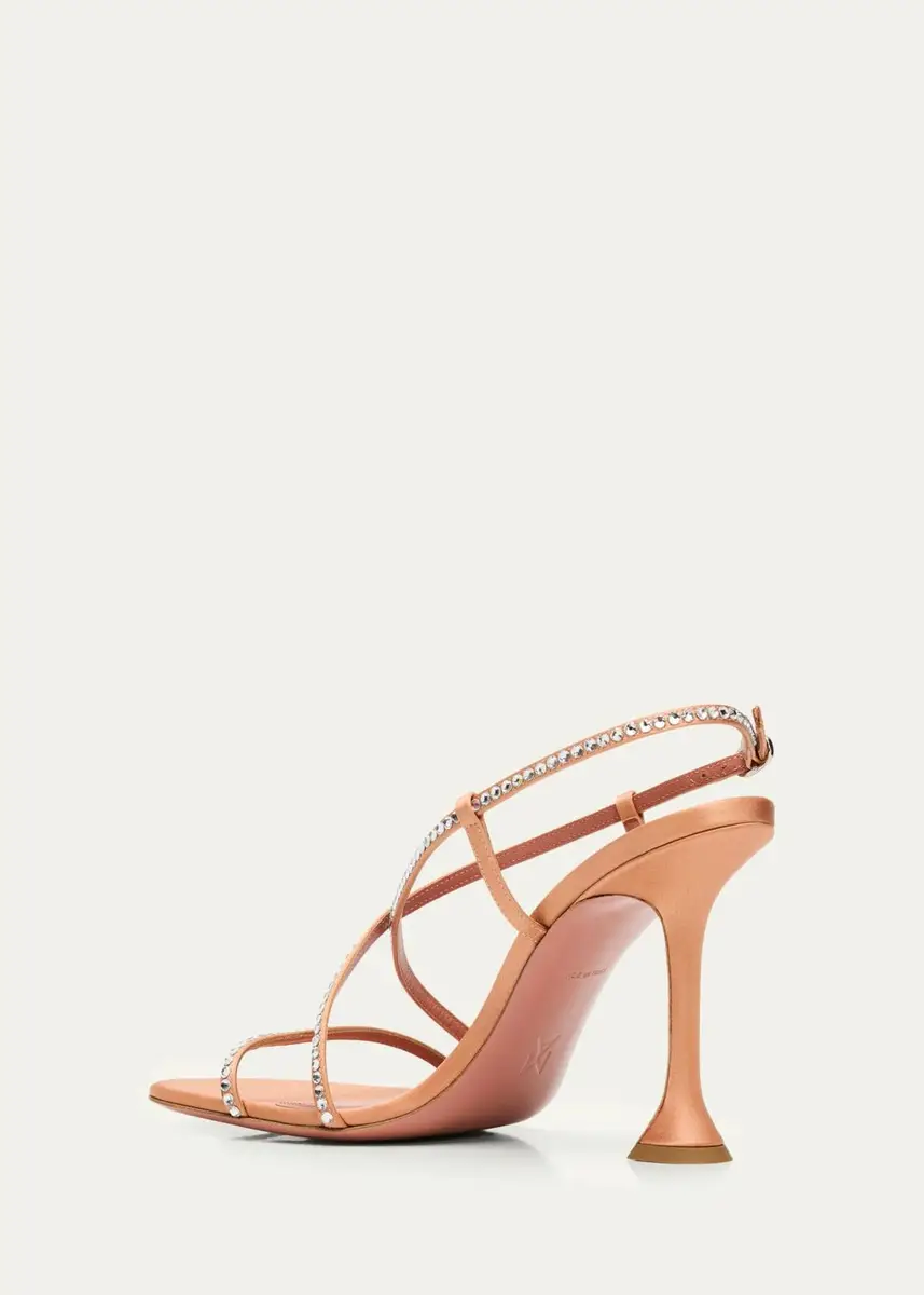 Amina Muaddi Sally 95MM Crystal-Embellished Silk Sandals | Thumbnail 2