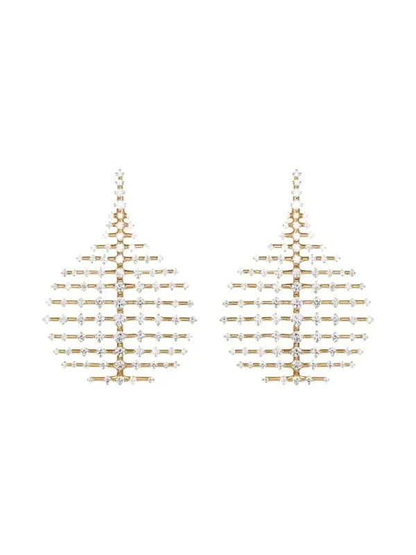 18K Yellow Gold Small Disco Earrings with Diamonds 18K Yellow Gold Small Disco Earrings with Diamonds