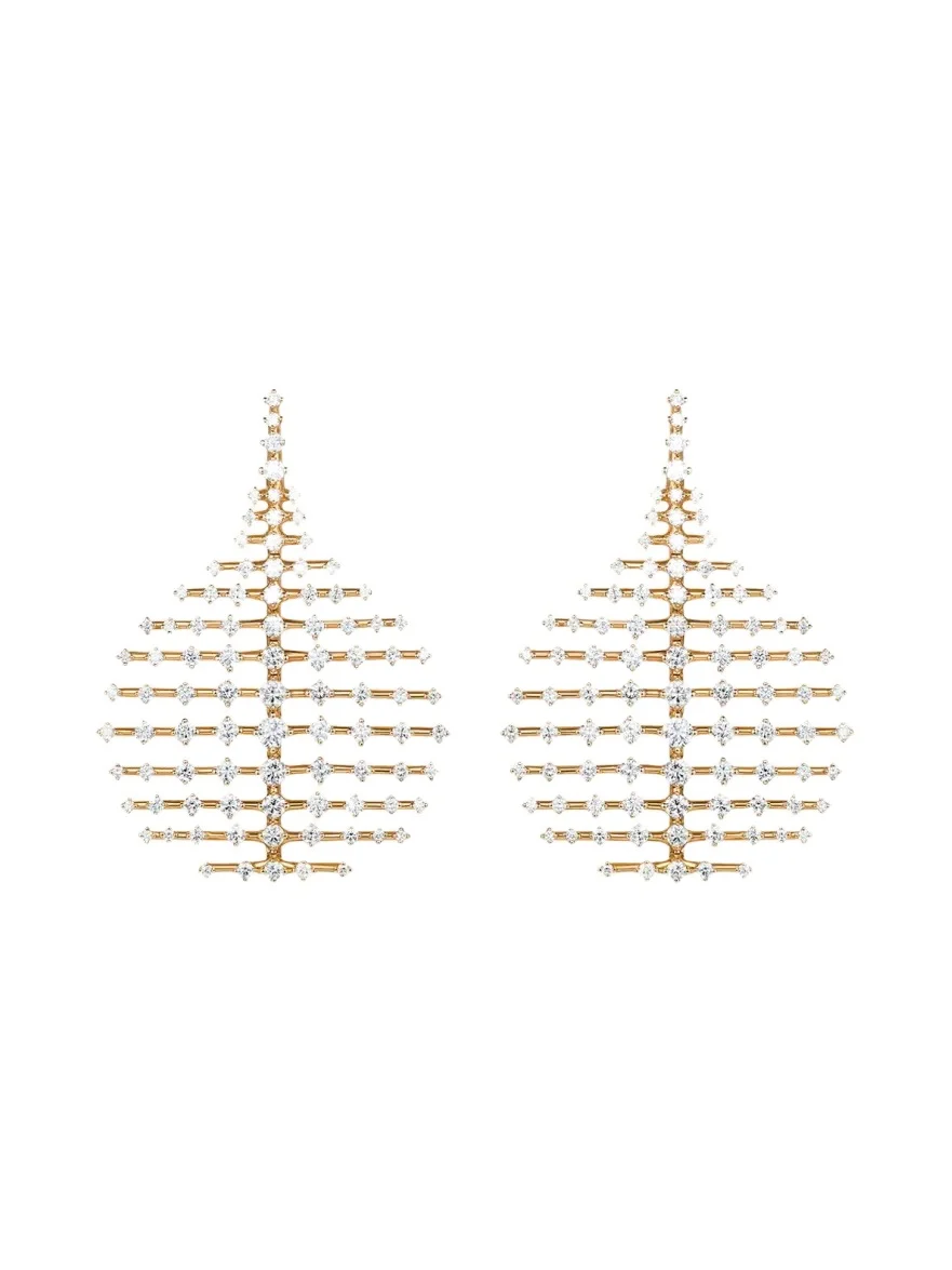 18K Yellow Gold Small Disco Earrings with Diamonds 18K Yellow Gold Small Disco Earrings with Diamonds