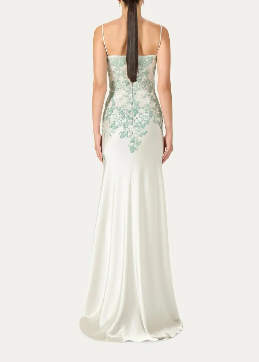 Costarellos Jennan Sleeveless Sequined Lace Satin Trumpet Gown | Thumbnail 3 Costarellos Jennan Sleeveless Sequined Lace Satin Trumpet Gown | Thumbnail 3