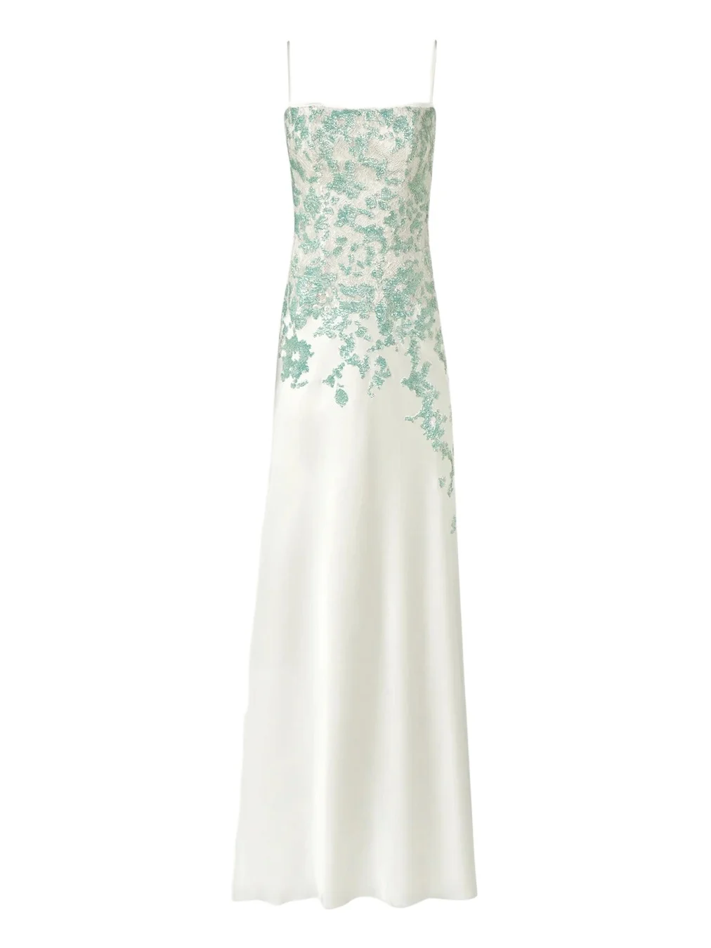 Costarellos Jennan Sleeveless Sequined Lace Satin Trumpet Gown