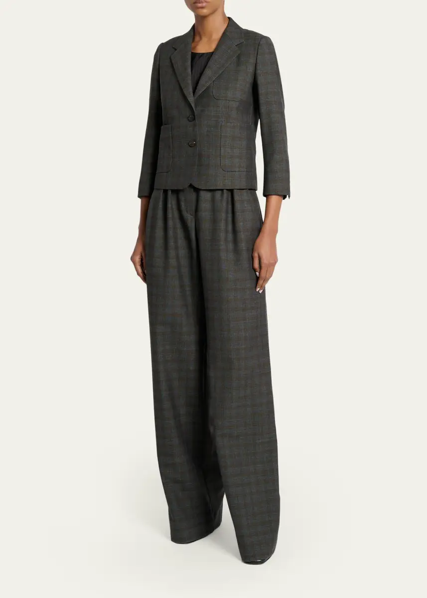 Dries Van Noten Check Single-Breasted Shrunken Jacket | Thumbnail 2 Dries Van Noten Check Single-Breasted Shrunken Jacket | Thumbnail 2