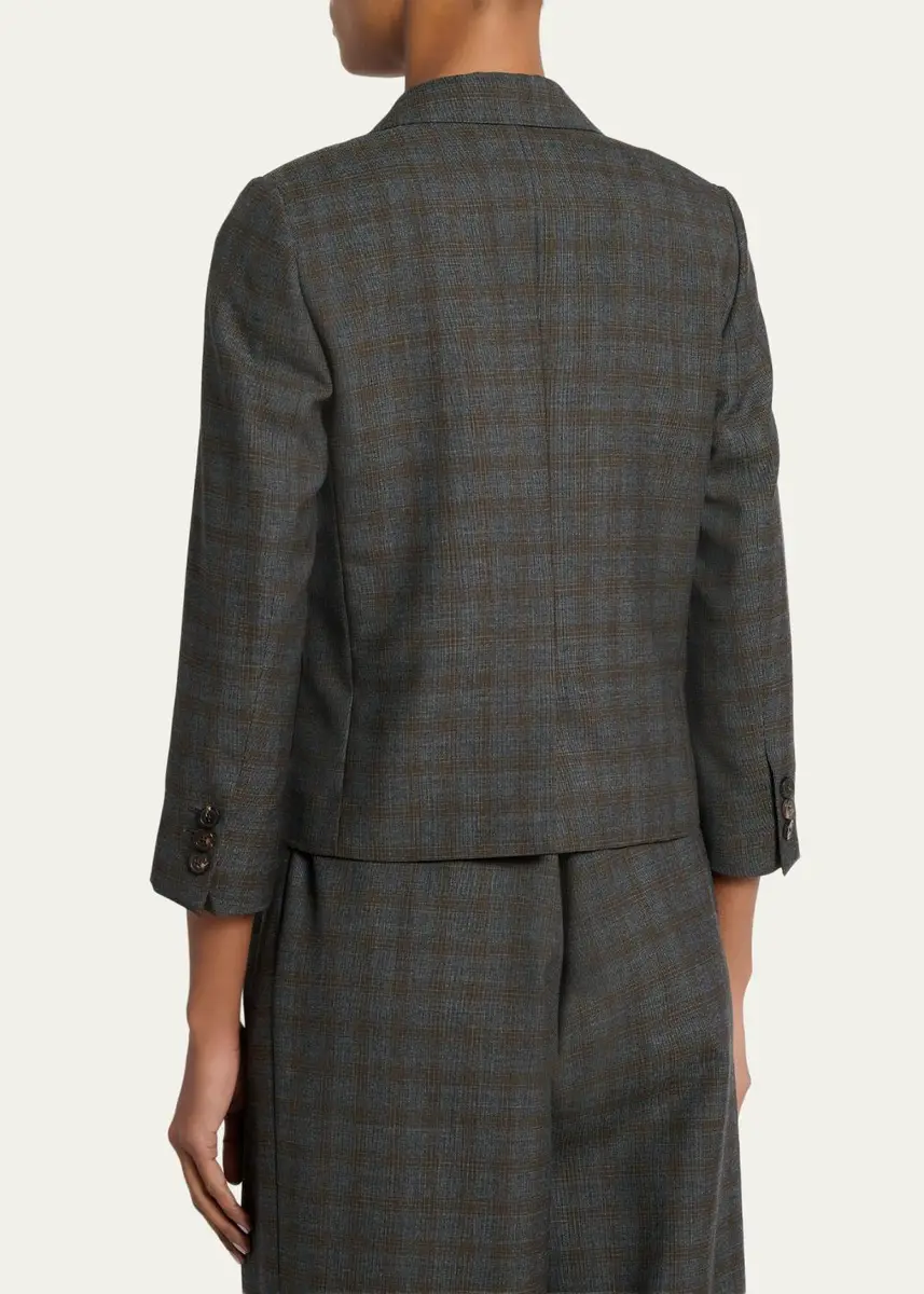 Dries Van Noten Check Single-Breasted Shrunken Jacket | Thumbnail 3 Dries Van Noten Check Single-Breasted Shrunken Jacket | Thumbnail 3