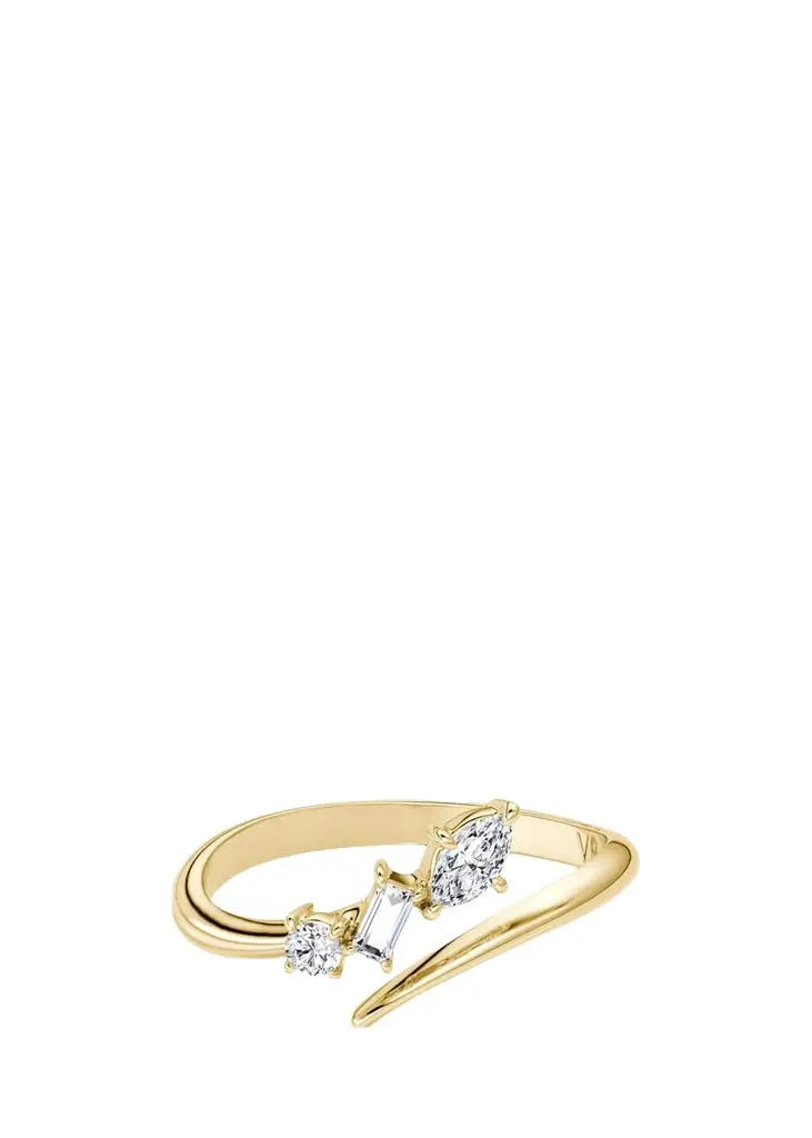 VRAI 14K Yellow Gold Lab-Grown Diamond Orion Bypass Ring, 0.19tcw | Image 1 VRAI 14K Yellow Gold Lab-Grown Diamond Orion Bypass Ring, 0.19tcw | Image 1