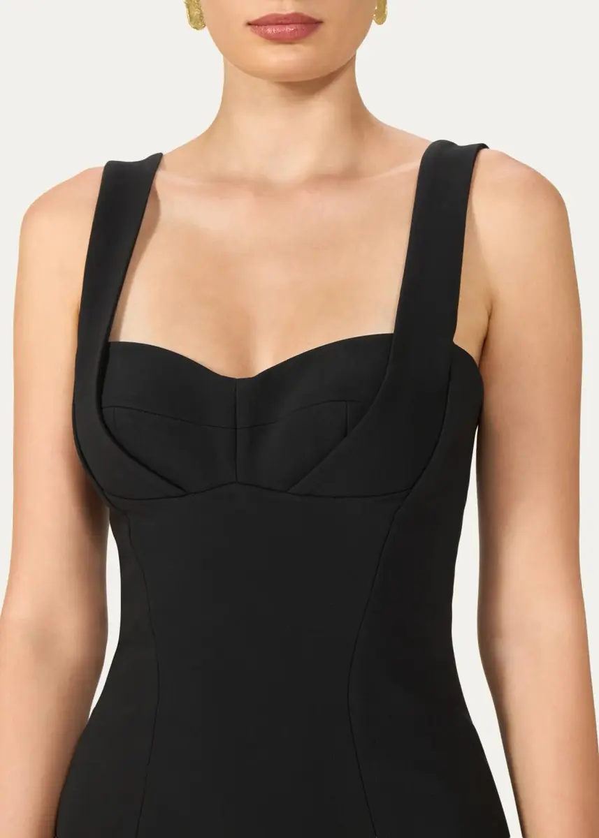 Costarellos Avera Sculpted Crepe Sleeveless Midi Dress | Thumbnail 4 Costarellos Avera Sculpted Crepe Sleeveless Midi Dress | Thumbnail 4