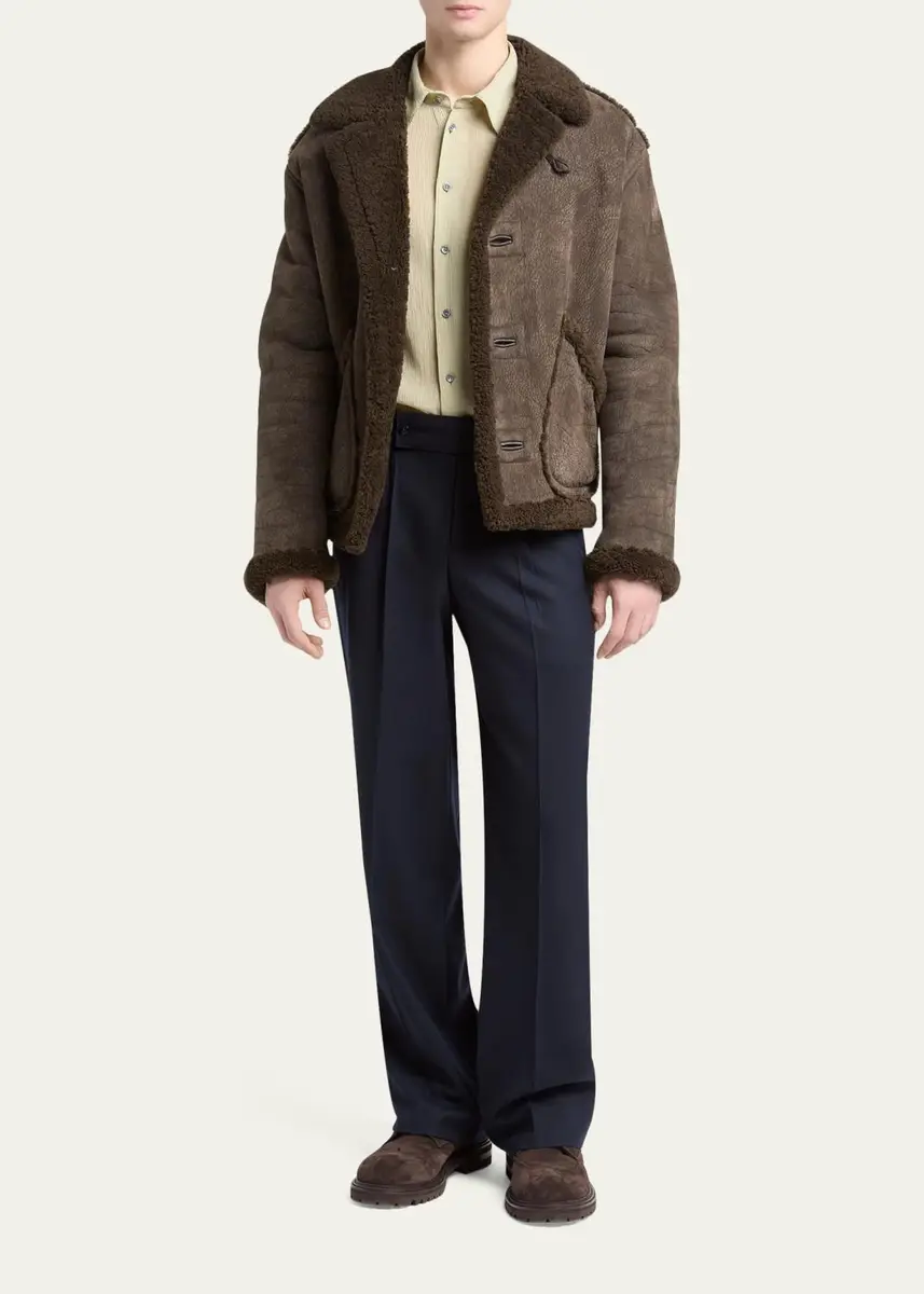 Giorgio Armani Men's Shearling-Trimmed Jacket | Thumbnail 2 Giorgio Armani Men's Shearling-Trimmed Jacket | Thumbnail 2