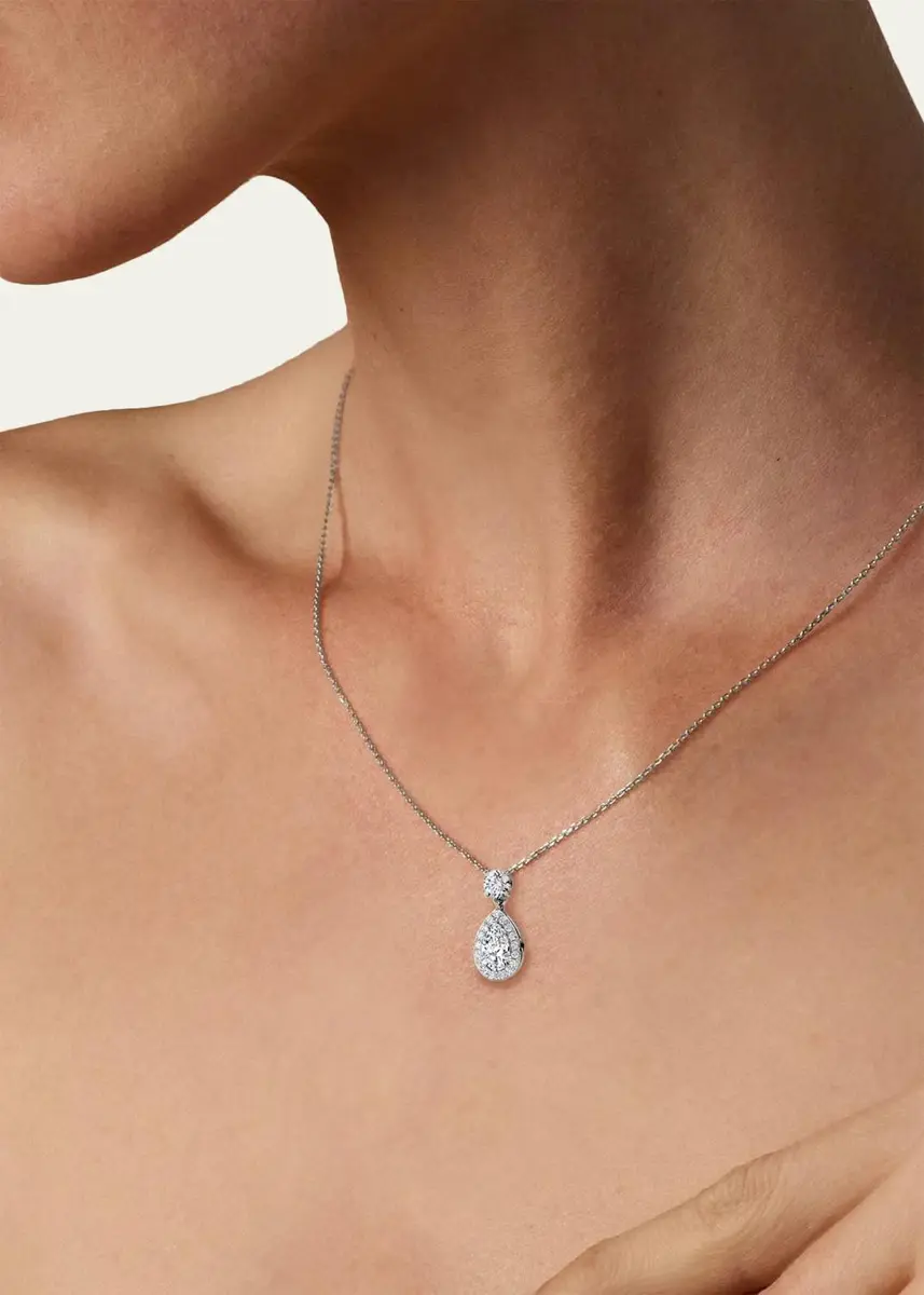 VRAI 14K White Gold Lab-Grown Diamond Single Pear Pendant Necklace | Thumbnail 2 VRAI 14K White Gold Lab-Grown Diamond Single Pear Pendant Necklace | Thumbnail 2