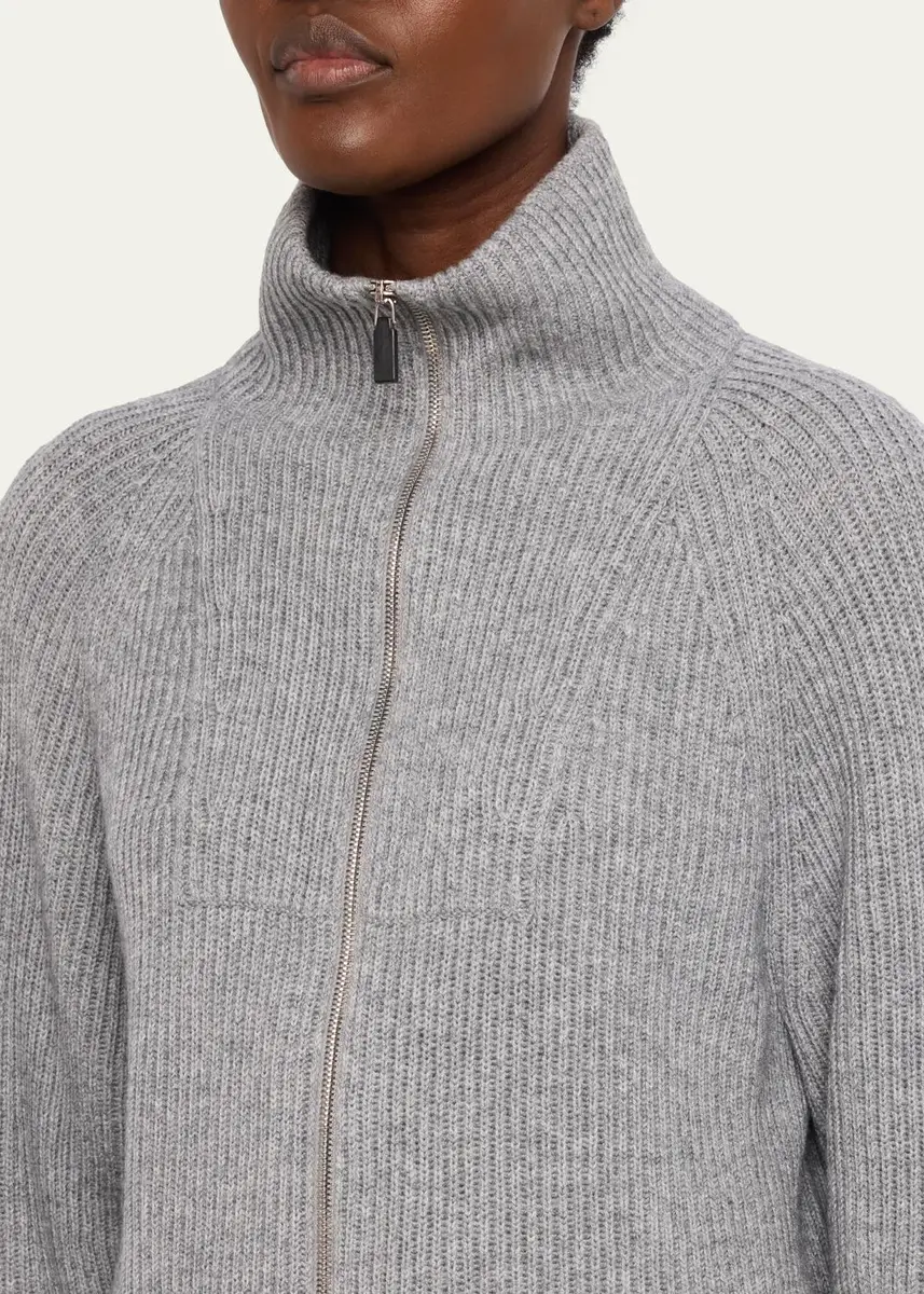 Lafayette 148 New York Zip-Front Rib Knit Cardigan | Thumbnail 5