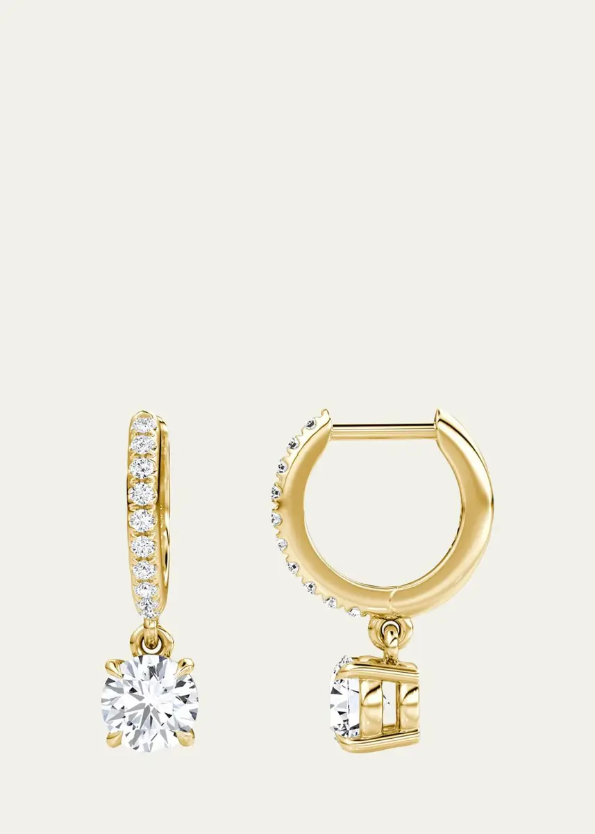 VRAI 14K Yellow Gold Lab-Grown Diamond Solitaire Drop Huggie Earrings | Thumbnail 3 VRAI 14K Yellow Gold Lab-Grown Diamond Solitaire Drop Huggie Earrings | Thumbnail 3