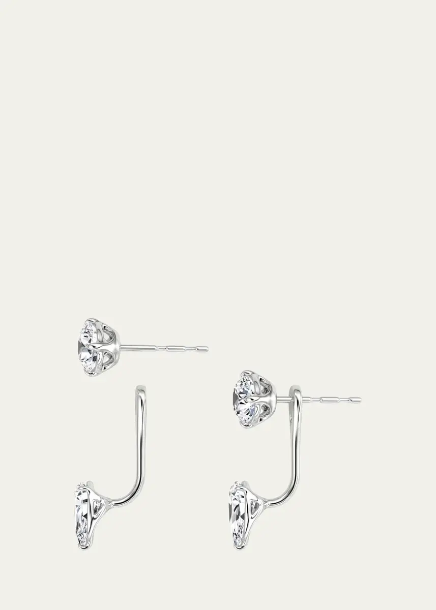 VRAI 14K White Gold Lab-Grown Diamond Solitaire Studs with Earring Jackets | Thumbnail 2 VRAI 14K White Gold Lab-Grown Diamond Solitaire Studs with Earring Jackets | Thumbnail 2