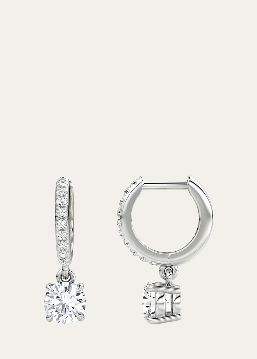 VRAI 14K White Gold Lab-Grown Diamond Solitaire Drop Huggie Earrings | Thumbnail 3 VRAI 14K White Gold Lab-Grown Diamond Solitaire Drop Huggie Earrings | Thumbnail 3