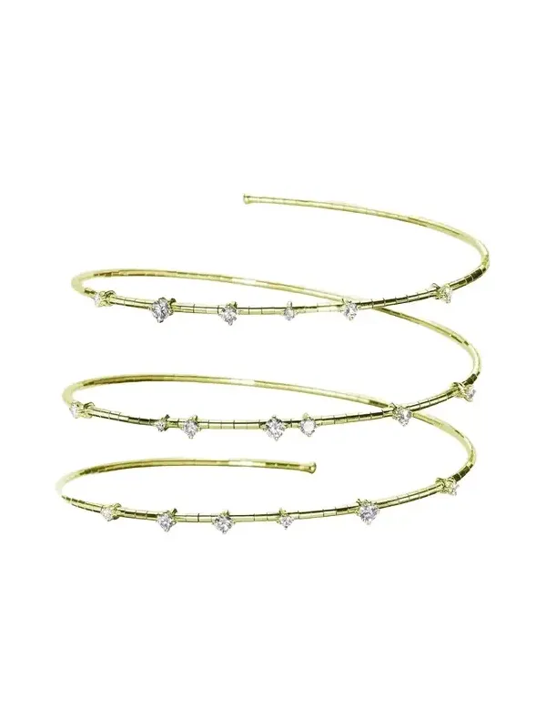 18K Yellow Gold Diamond 3-Row Wrap Bracelet