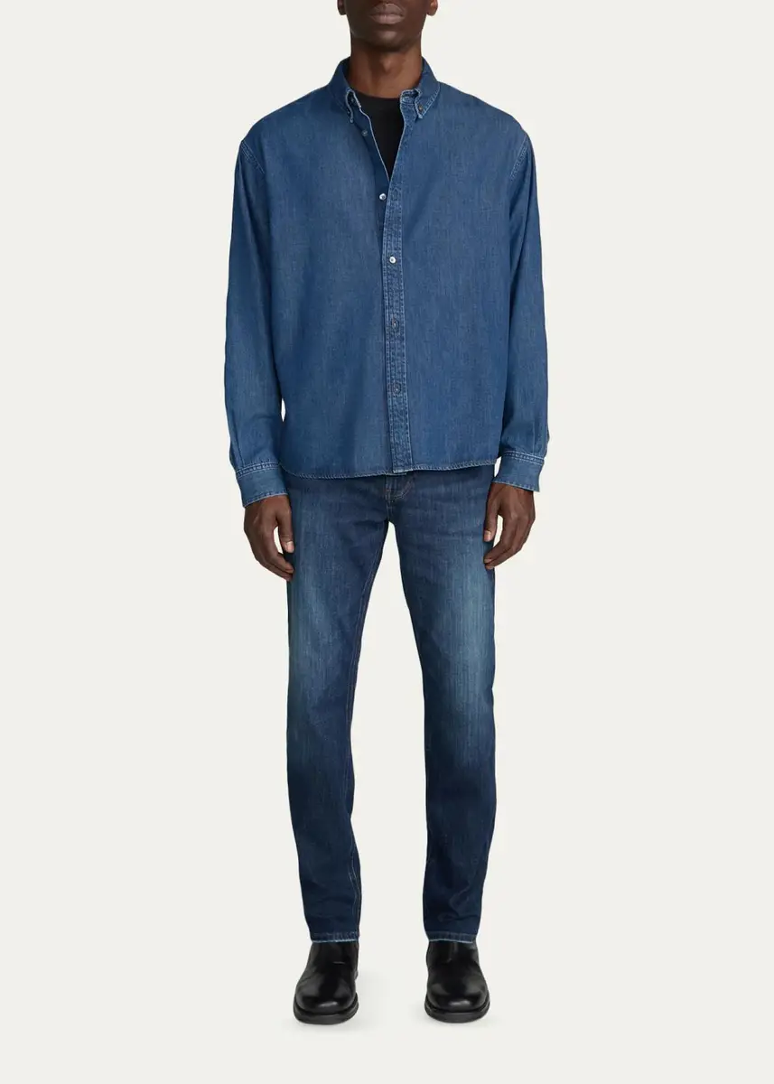 Frame Men's Denim Classic Fit Button-Down Shirt | Thumbnail 2 Frame Men's Denim Classic Fit Button-Down Shirt | Thumbnail 2