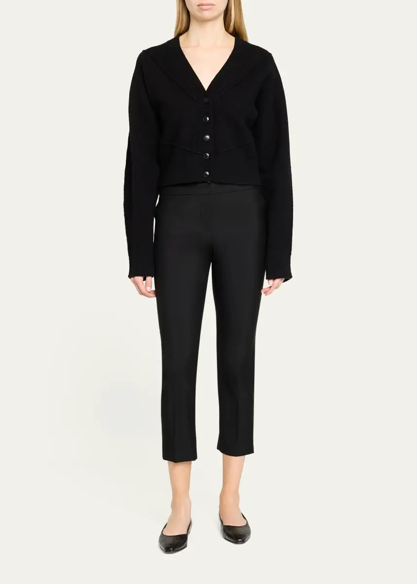 Jason Wu Collection Sculptural Merino Wool Crop V-Neck Cardigan | Thumbnail 6 Jason Wu Collection Sculptural Merino Wool Crop V-Neck Cardigan | Thumbnail 6