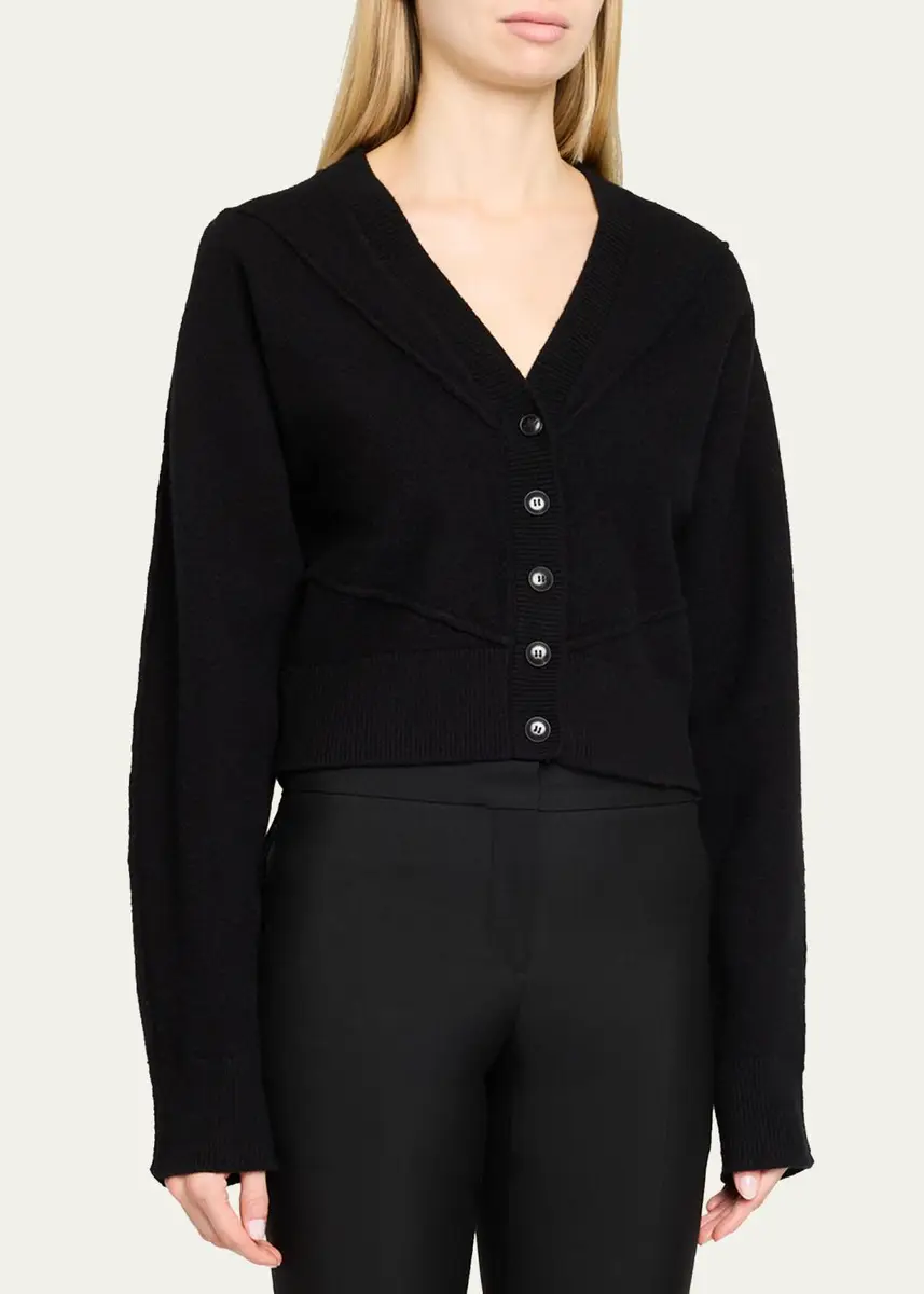Jason Wu Collection Sculptural Merino Wool Crop V-Neck Cardigan | Thumbnail 8 Jason Wu Collection Sculptural Merino Wool Crop V-Neck Cardigan | Thumbnail 8