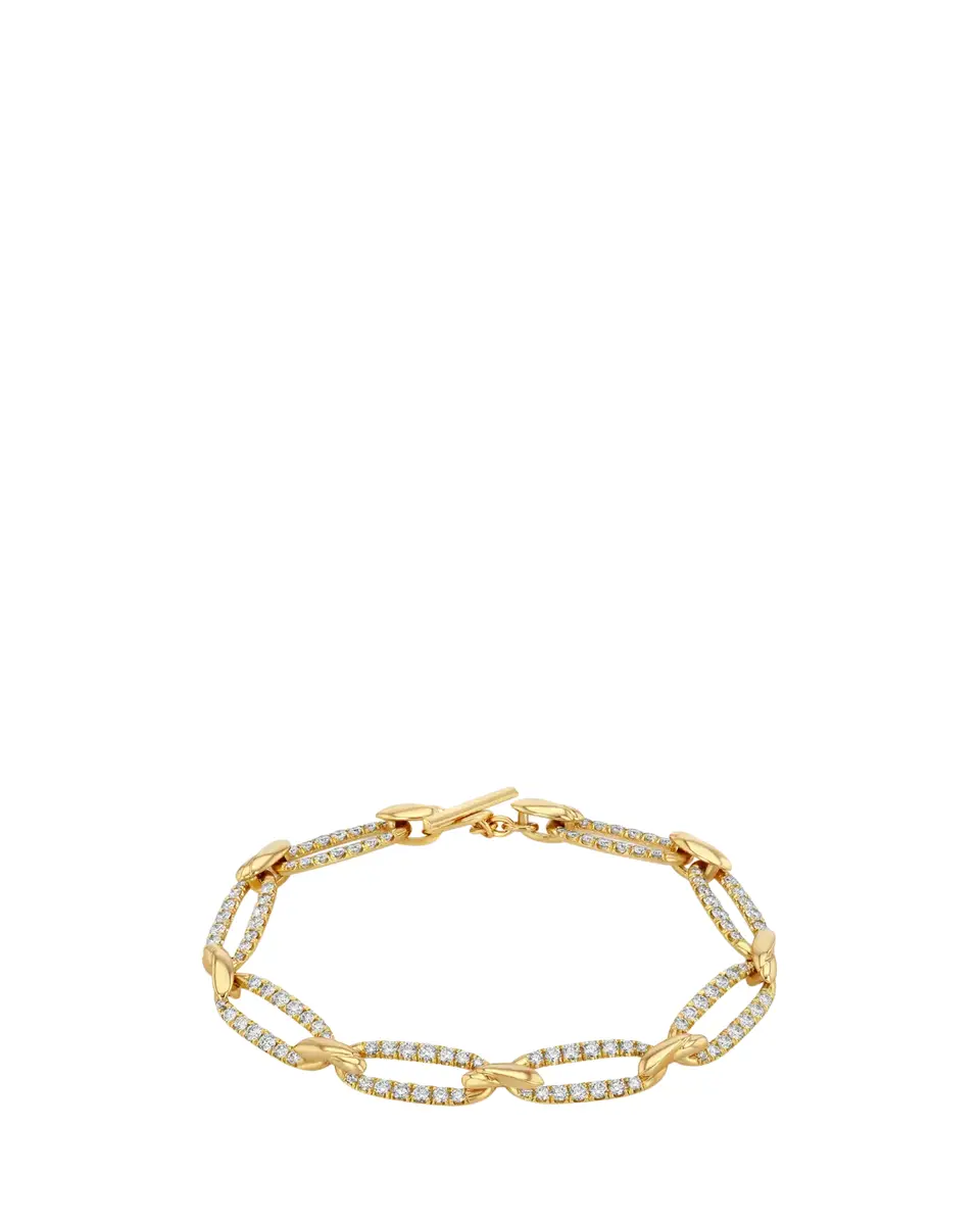 Lizzie Mandler Fine Jewelry Love Knot 18K Yellow Gold Diamond Pave Flat Link Bracelet | Thumbnail 2 Lizzie Mandler Fine Jewelry Love Knot 18K Yellow Gold Diamond Pave Flat Link Bracelet | Thumbnail 2