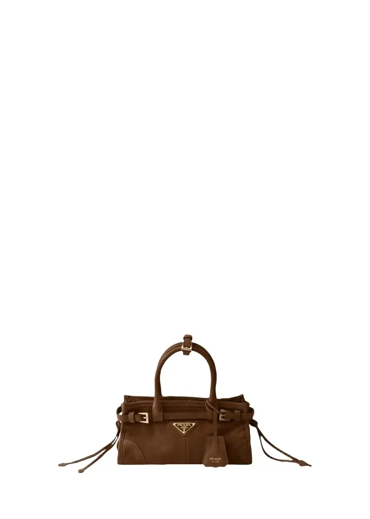 Prada Bonnie Suede Shoulder Bag | Image 1 Prada Bonnie Suede Shoulder Bag | Image 1