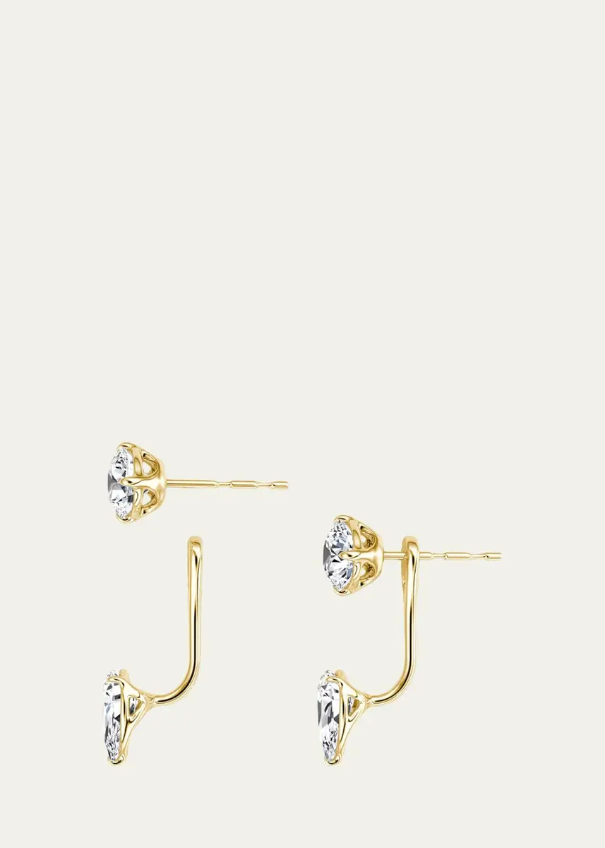 VRAI 14K Yellow Gold Lab-Grown Diamond Solitaire Studs with Earring Jackets | Thumbnail 2 VRAI 14K Yellow Gold Lab-Grown Diamond Solitaire Studs with Earring Jackets | Thumbnail 2
