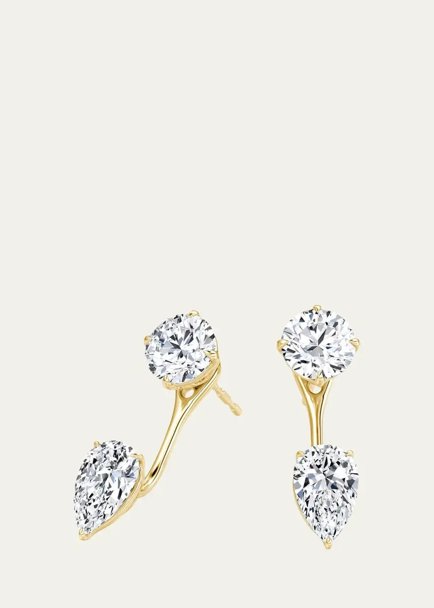 VRAI 14K Yellow Gold Lab-Grown Diamond Solitaire Studs with Earring Jackets | Thumbnail 3 VRAI 14K Yellow Gold Lab-Grown Diamond Solitaire Studs with Earring Jackets | Thumbnail 3