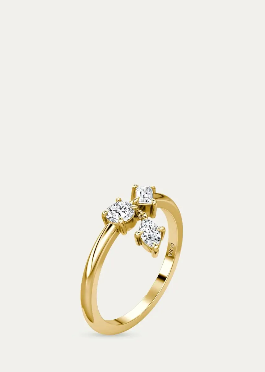 VRAI 14K Yellow Gold Lab-Grown Diamond Falling Star Ring | Thumbnail 2