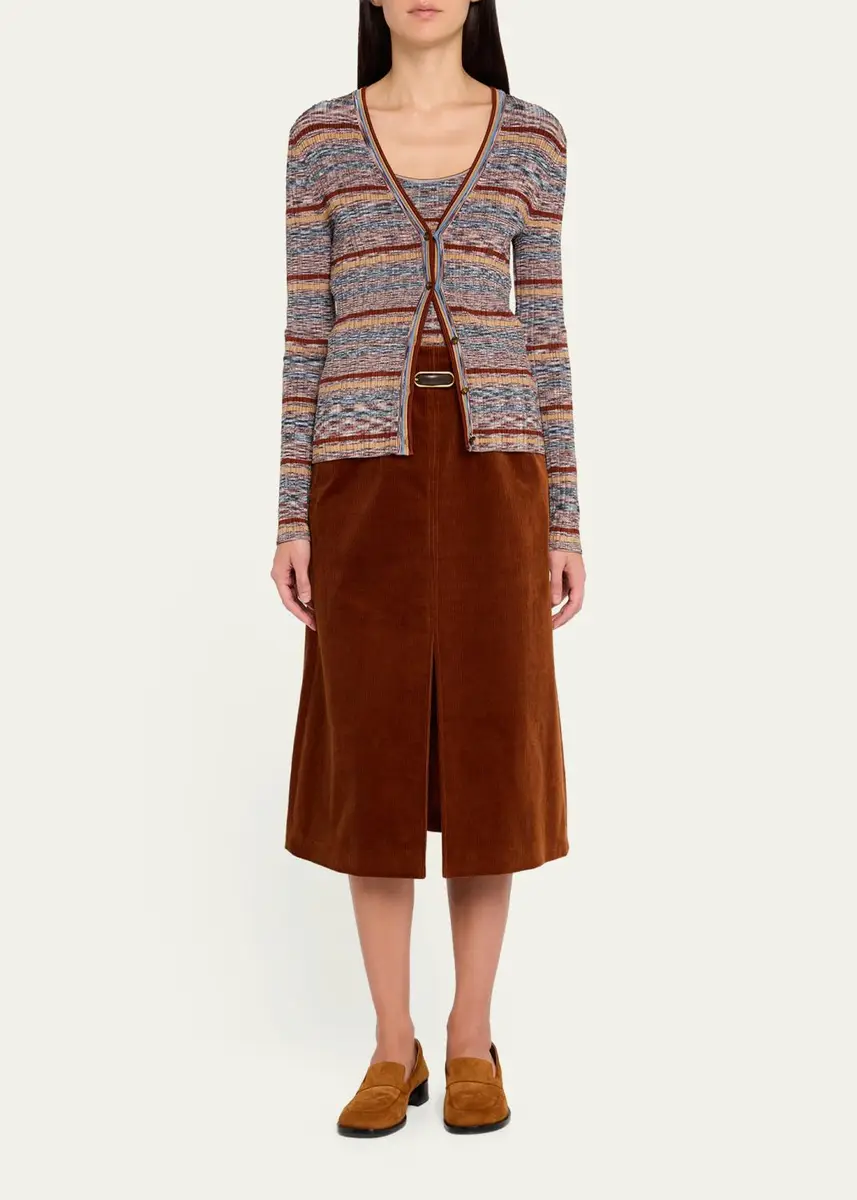 Veronica Beard Calliope Striped Rib-Knit Cardigan | Thumbnail 2 Veronica Beard Calliope Striped Rib-Knit Cardigan | Thumbnail 2