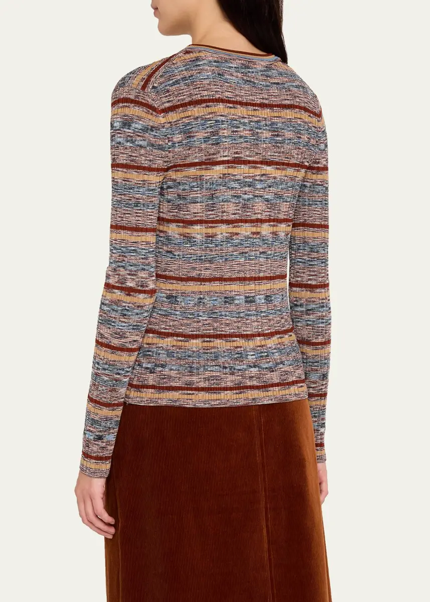 Veronica Beard Calliope Striped Rib-Knit Cardigan | Thumbnail 3 Veronica Beard Calliope Striped Rib-Knit Cardigan | Thumbnail 3