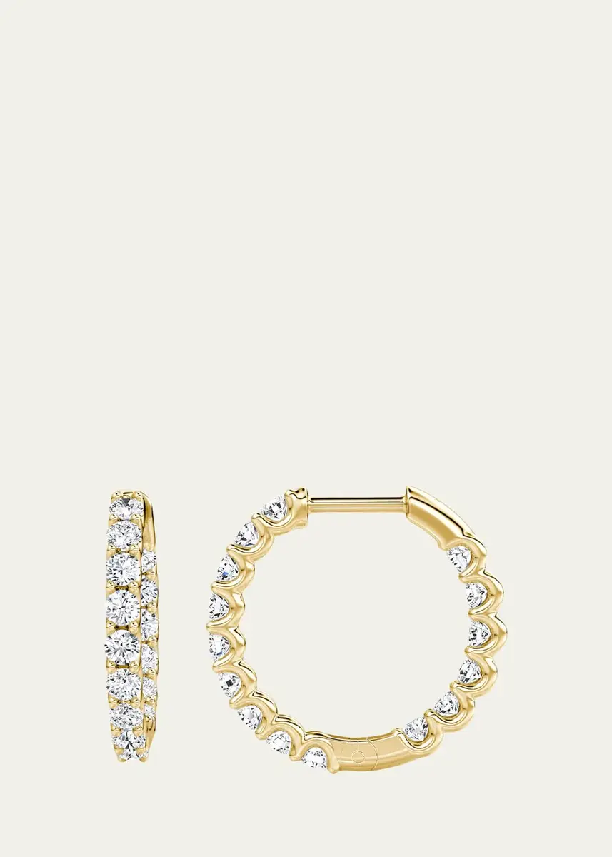VRAI 14K Yellow Gold Lab-Grown Diamond Eternity Hoop Earrings | Thumbnail 2 VRAI 14K Yellow Gold Lab-Grown Diamond Eternity Hoop Earrings | Thumbnail 2