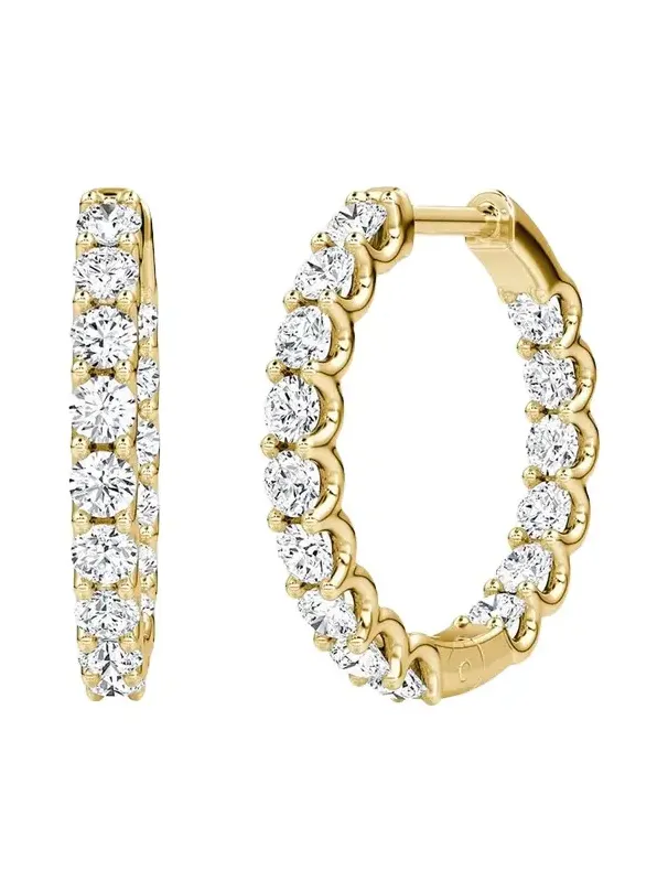 VRAI 14K Yellow Gold Lab-Grown Diamond Eternity Hoop Earrings
