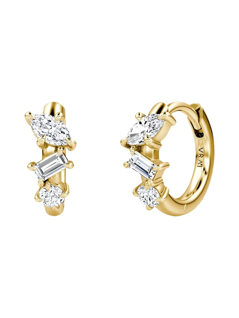 14K Yellow Gold Lab-Grown Diamond Orion Huggie Earrings 14K Yellow Gold Lab-Grown Diamond Orion Huggie Earrings