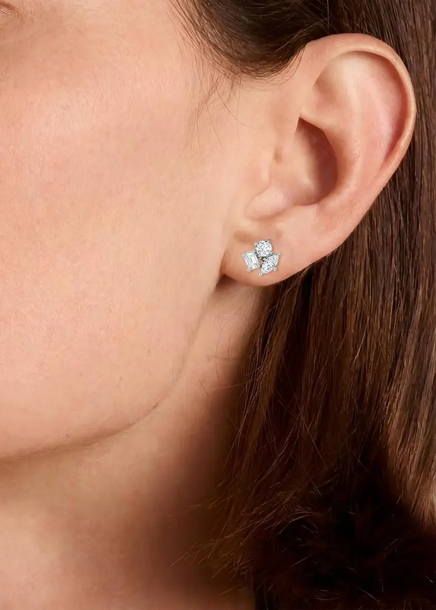 VRAI 14K White Gold Lab-Grown Diamond Constellation Stud Earrings | Thumbnail 2 VRAI 14K White Gold Lab-Grown Diamond Constellation Stud Earrings | Thumbnail 2
