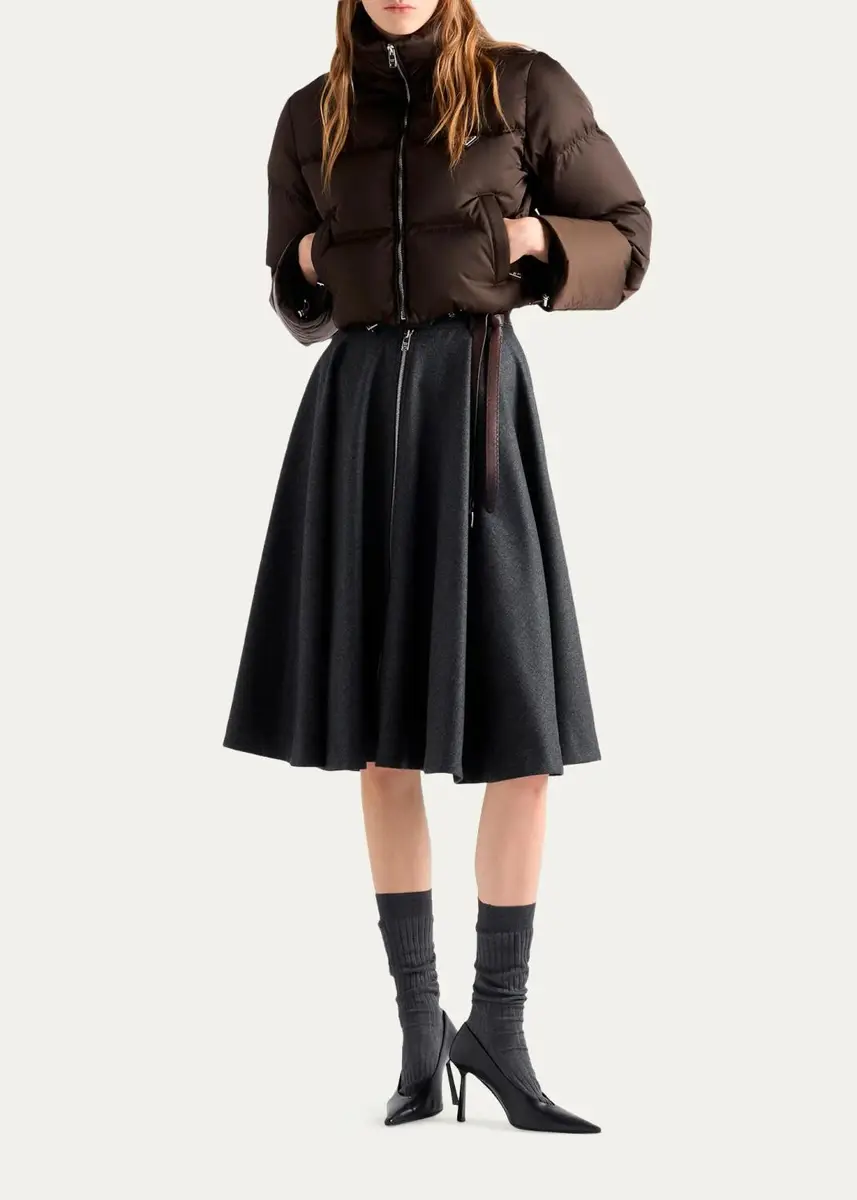 Prada Re-Nylon Crop Puffer Jacket | Thumbnail 2