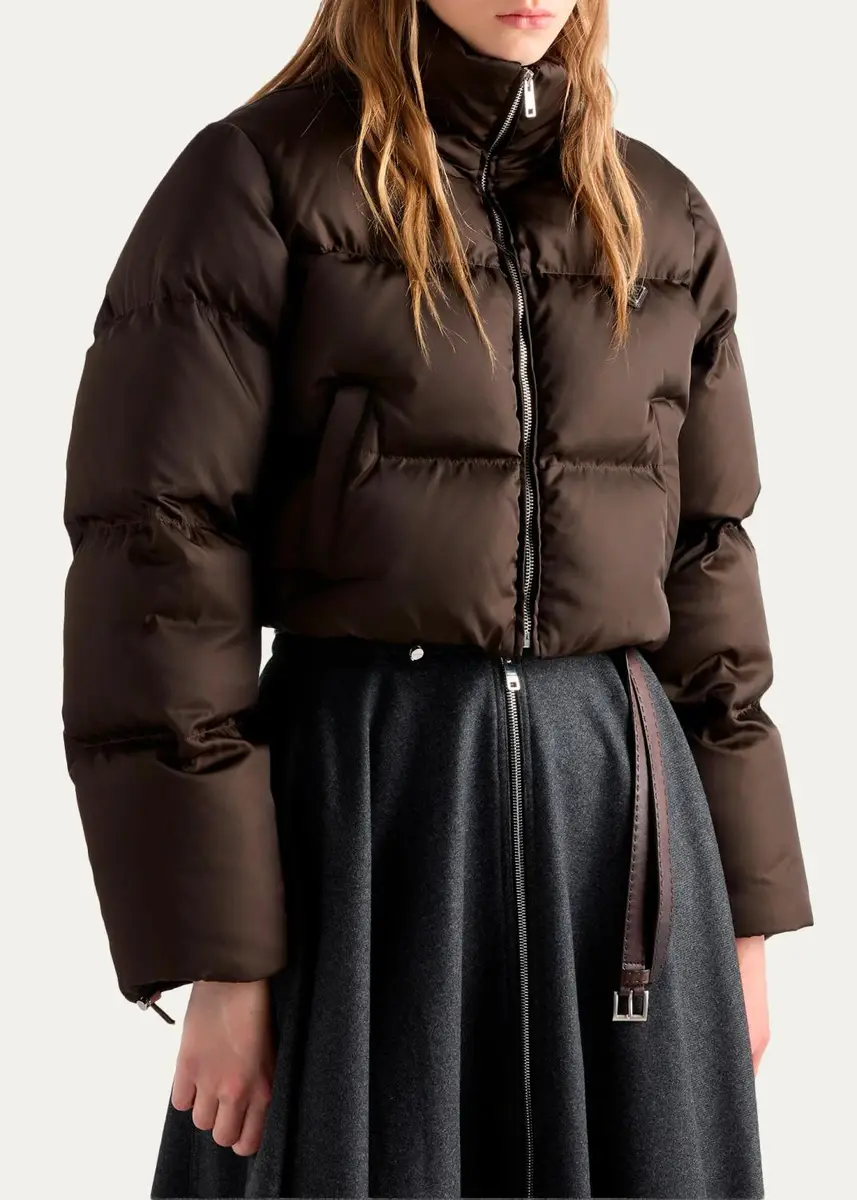 Prada Re-Nylon Crop Puffer Jacket | Thumbnail 4
