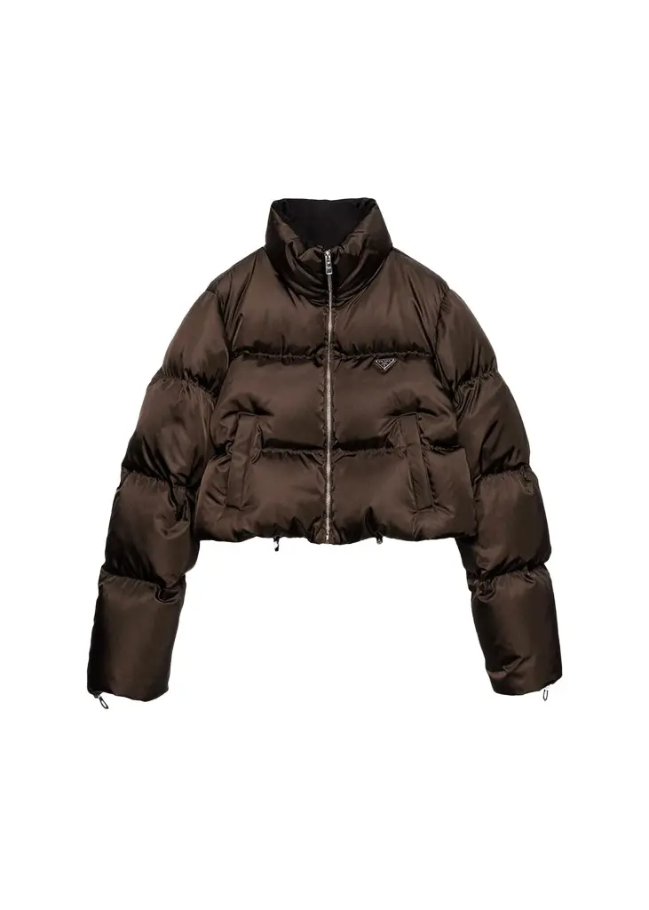 Prada Re-Nylon Crop Puffer Jacket | Image 1 Prada Re-Nylon Crop Puffer Jacket | Image 1