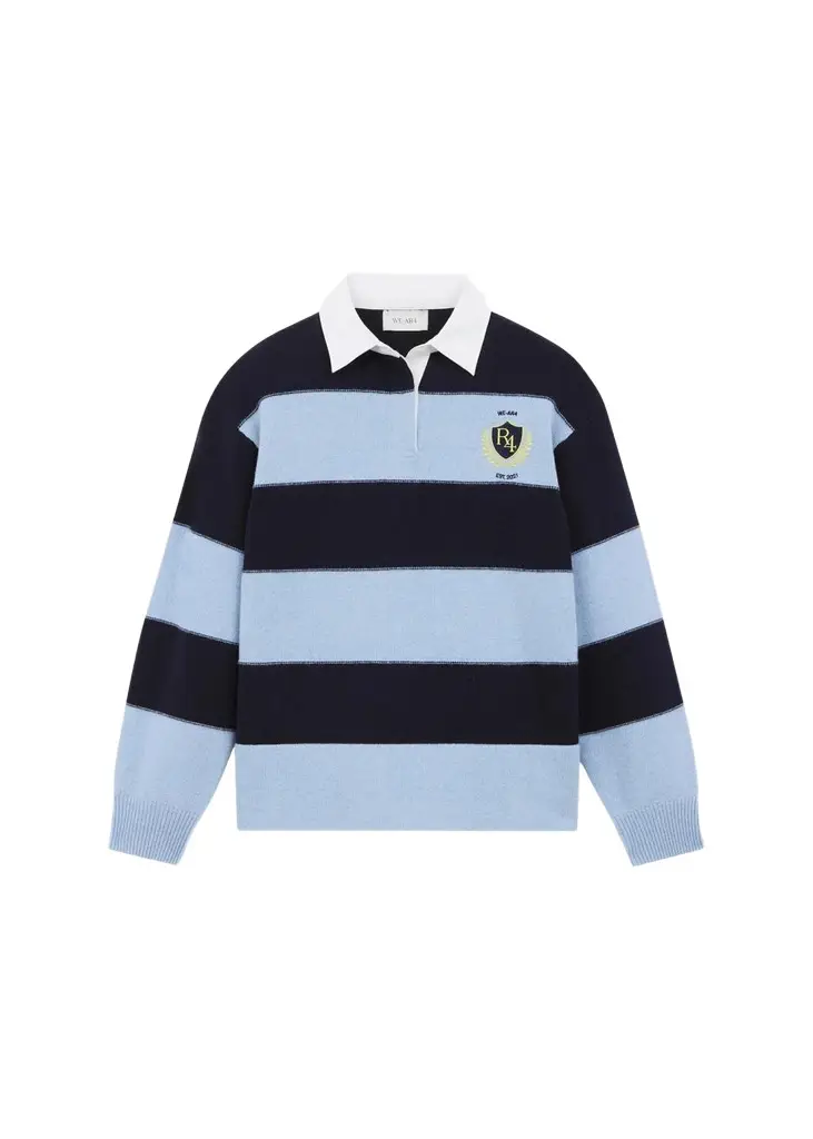 WE-AR4 The Royal Striped Polo Sweater | Image 1 WE-AR4 The Royal Striped Polo Sweater | Image 1