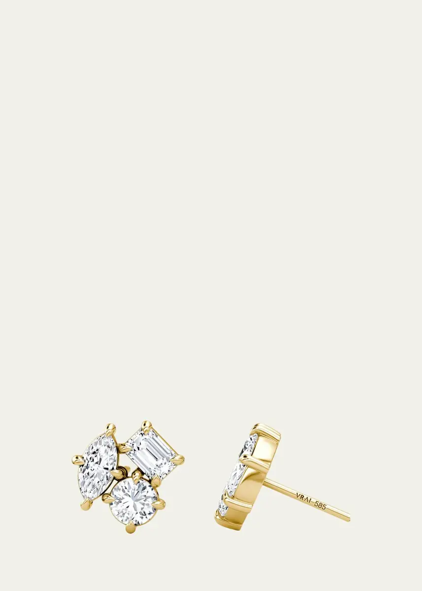VRAI 14K Yellow Gold Lab-Grown Diamond Constellation Stud Earrings | Thumbnail 2 VRAI 14K Yellow Gold Lab-Grown Diamond Constellation Stud Earrings | Thumbnail 2