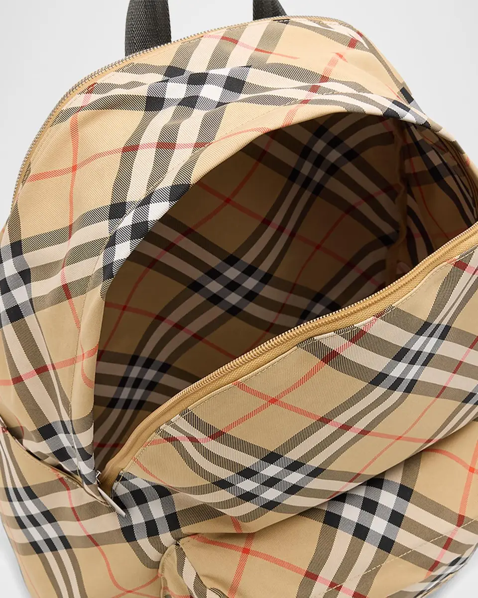 Burberry Men's Essential Check Backpack | Thumbnail 3 Burberry Men's Essential Check Backpack | Thumbnail 3