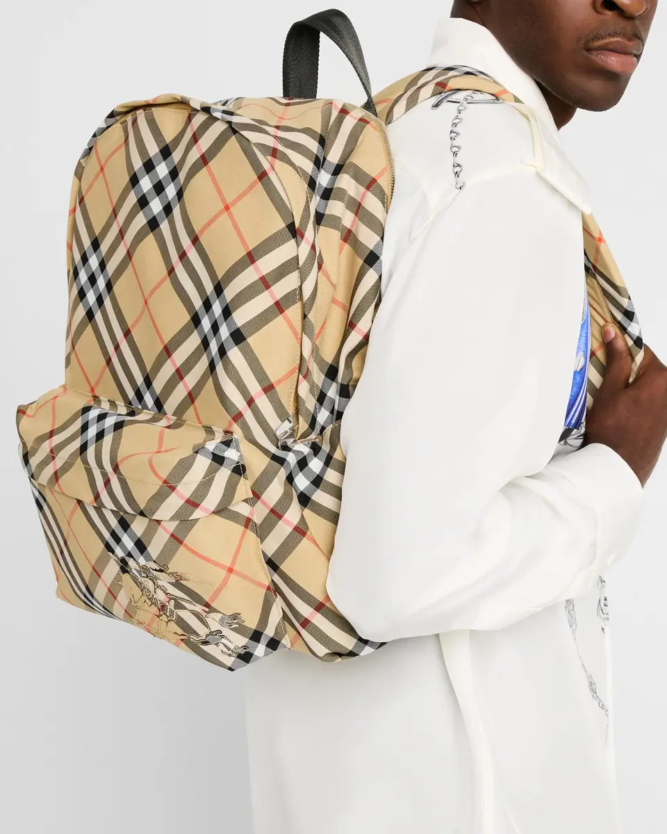 Burberry Men's Essential Check Backpack | Thumbnail 4 Burberry Men's Essential Check Backpack | Thumbnail 4