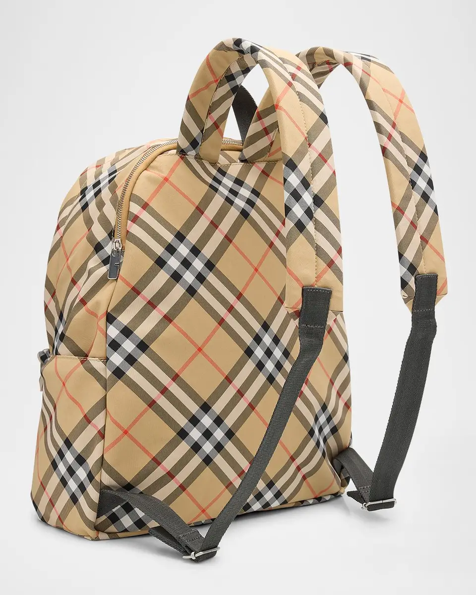 Burberry Men's Essential Check Backpack | Thumbnail 6 Burberry Men's Essential Check Backpack | Thumbnail 6