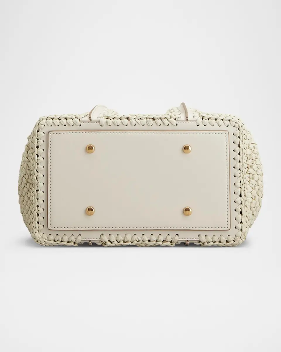Tod's Mini Raffia T Timeless Tote Shopping Bag | Thumbnail 5 Tod's Mini Raffia T Timeless Tote Shopping Bag | Thumbnail 5